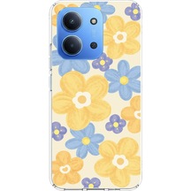 Redmi 15c Uyumlu Soft Pastel Çiçek Bahçesi Baskılı Silikon Kılıf Renkli