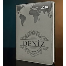 Bk Gift Kişiye Özel İsimli Termo Sert Kapak 2026 Gri Ajanda -12, Öğretmenler Günü Hediyesi, Yeni İş Hediyesi 35266 Bk Gift Renkli