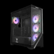 Vento Vg4202fla Atx Tower, 750w 80+ Siyah, Temperli Cam, Rgb, Mesh, Atx Gamıng Kasa