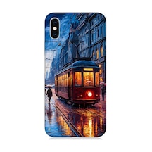 Apple Uyumlu iPhone Xs İstanbul Tramvay Desenli Silikon Kılıf