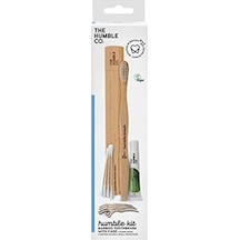 Humble Travel Kit Seyahat Seti - Yeni Tasarım Diş Fırçası + Diş Macunu + Kulak Çubuğu + Kürdanlı Diş İpi + Bambu Kap