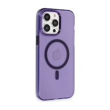 Apple İphone 14 Pro Kılıf Tron Şeffaf Magsafe Kapak - Derin Mor 0.2M-Çok Renkli