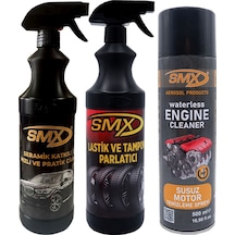 Susuz Motor Temizleme Spreyi + Lastik Ve Tampon Parlatıcı + Seramik Katkılı Hızlı Ve Pratik Cila