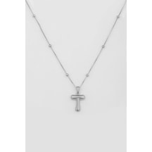 Taşsız Gümüş Tombul Harf Rose Gold