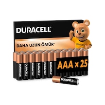 Duracell Basıc Aaa İnce Alkalin Kalem Pil 25'li Paket 1,5v