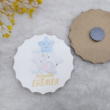 Ahşap Bebek Magnetleri Fil Baskılı(30 Adet)