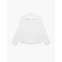 Koton Regular Fit Uzun Kollu Klasik Yaka Saten Gömlek Beyaz 6wak60006pw Beyaz