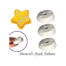 3 Adet Dereceli Ayak Tabanı Beyaz Mobilya Masa Sehpa Ayağı Bağlantı Aparatı Açılı Plastik