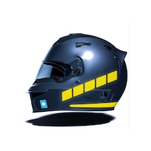 Şerit Tasarımlı Reflektif Sarı Motosiklet Kask Sticker Çınar Extreme