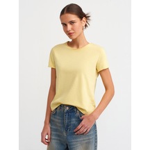 30817 Bisiklet Yaka T-shirt-sarı 101a30817 Sarı