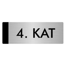Metal Yönlendirme Levhası, Departman Kapı Isimliği 4. Kat 5x20 Cm Gümüş Renk