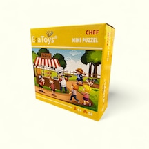 Esatoys Ahşap Chef Mini Puzzle 4 Yaş 54 Parça