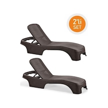 Omnipazar Sy-2536 Kahverengi Brezza Royal Rattan Lüks Şezlong 2'li Set Kahverengi