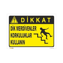 Dik Merdivenler Korkuluklar Kullanın - Isg Levhası