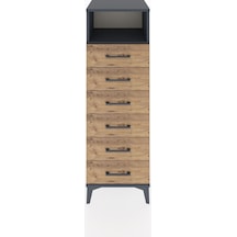 Hyperion Dolap Tek Raflı 6 Çekmeceli 44x44x134 Antrasit-çam Antrasit