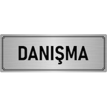 Metal Yönlendirme Levhası, Departman Kapı İsimliği Danışma 10x20 cm Gümüş Renk