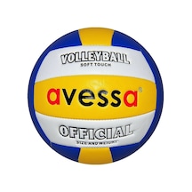 Avessa Yumuşak Yapıda Fosforlu Deri Plus Voleybol Topu Sarı - Beyaz - Mavi