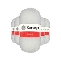 5 Adet Kristal Çift Katlı El Örgü Lif İpi Beyaz K010