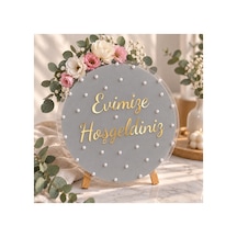 Evimize Hoşgeldiniz Yazılı Kapı Süsü Pleksi 30 Cm Gri - 921582457 Gri - 921582457 Gri