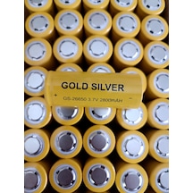 Gs-26650 3.7v 2800mah Li-ion Şarj Edilebilir Pil Gold Silver