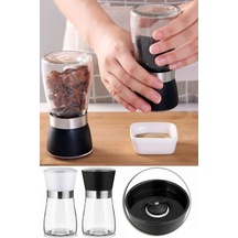 Rosssel Premium 2'li Cam Baharat Öğütücü Siyah