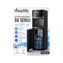 Maxilife PS-SLR-818 Aqua Kompresörlü Alttan Damacanalı Çocuk Kilitli Sıcak Soğuk Normal Su Sebili Siyah