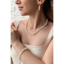 5,5 Mm Barok Doğal İnci Bileklik 23 Cm / Sarı Sarı Sarı Altın