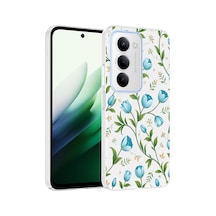Redmi 15 Kılıf Kamera Korumalı Desenli Zore Klip Kapak - Mavi Lale -