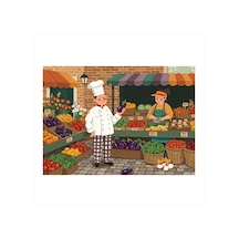 Pazar Yeri Ve Şef Modern Ahşap Tablo