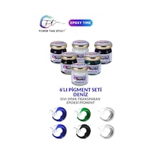 6'lı Opak & Transparan Sıvı Pigment Boya Seti / Epoksi Için Deniz Seti / 6 Adet Epoksi Boyası