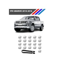 Otozet - Vw Amarok Bijon Civata Kapağı Krom Renk 21 Parçalı Set 17mm 2010-2016