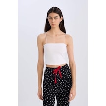 DeFacto Crop Pamuklu Beyaz Askılı Atlet-Fall in Love Y2249AZ25SPWT34