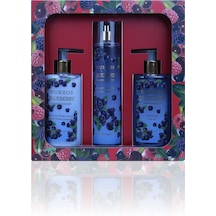 Nurxos 9890 Blueberry Yaban Mersini Hediyelik Kutulu 3'lü Set Vücut Spreyi & Losyon & Duş Jeli