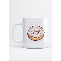 Pembe Donut Kupa Bardak Beyaz