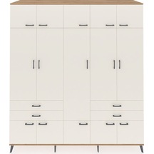 Kronos Dolap 11 Raflı 4 Çekmeceli 2 Askılı 220x59x243 Çam-aytaşı/aytaşı Aytası/aytası