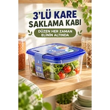 3 Lü Kare Saklama Kabı Seti