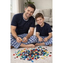 Rindahomewear Lacivert Kısa Kol Baba-oğul Cepli Pijama Takım Lacivert-80500
