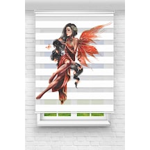 Perdeoutlet38 Baskılı Renkli Kanatlı Kız Dijital Baskılı Zebra Perde-cocuk Odası-stor Perde Model:pz-2610 Çok Renkli