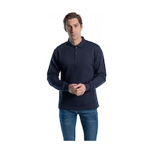 Şensel, Sweatshirt, Lacivert, Polo Yaka -107E5300- Pamuklu