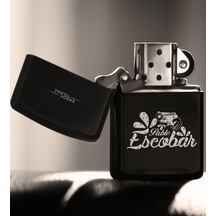 Bk Gift Kişiye Özel Pablo Escobar Benzinli Siyah Metal Çakmak - 1