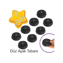 8 Adet Düz Ayak Tabanı Siyah Mobilya Masa Sehpa Ayağı Bağlantı Aparatı Plastik