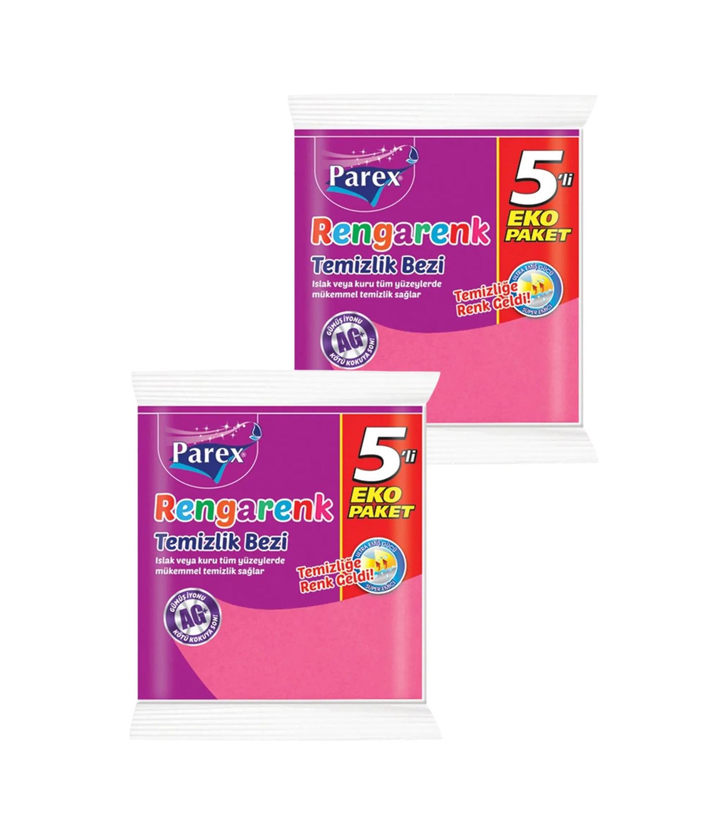 Rengarenk 5'li Temizlik Bezi İkili Paket Diğer