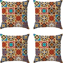 Karışık Renkli Dijital Baskılı 4'lü Dekoratif Yastık Kırlent Kılıfı 42 X 42 Cm 42 X 42 Cm