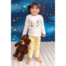 Pia Baby İsme Özel Erkek Çocuk Pijama Takımı %100 Pamuk Penye İsim Baskılı Kişiye Özel Çocuk Pijaması 10425s14pi Krem