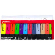 Penmark Fosforlu Kalem 12'li Asetat Karışık Renk 6 Neon + 6 Tropik 8683181711358 Hs-505-12nt 709695