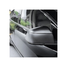Red Lion Parts Tesla Model Y Juniper 2025+ Mat Karbon Fiber Stil Yan Ayna Kapağı Seti
