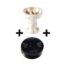 Kefo Sarı Rock Star Lüle + Siyah Kefo Ember Nargile Közlük