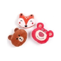 Peluş Vahşi Hayvan Kafası Sevimli Kedi Oyuncağı 7 Cm Açık Bej