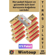 Traş Profesyonel Keskin Berber Tipi Paslanmaz Çelik Kalite Perma Sharp 5'li Tıraş Jileti 20 Paket 1 - 2 Saat
