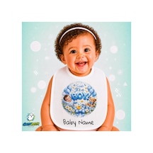 Kişiye Özel Oğlan Çocuğu Keten Bebek Mama Önlüğü Yumuşak - Emici - Yıkanabilir - Özel Tasarım P098 Çok Renkli